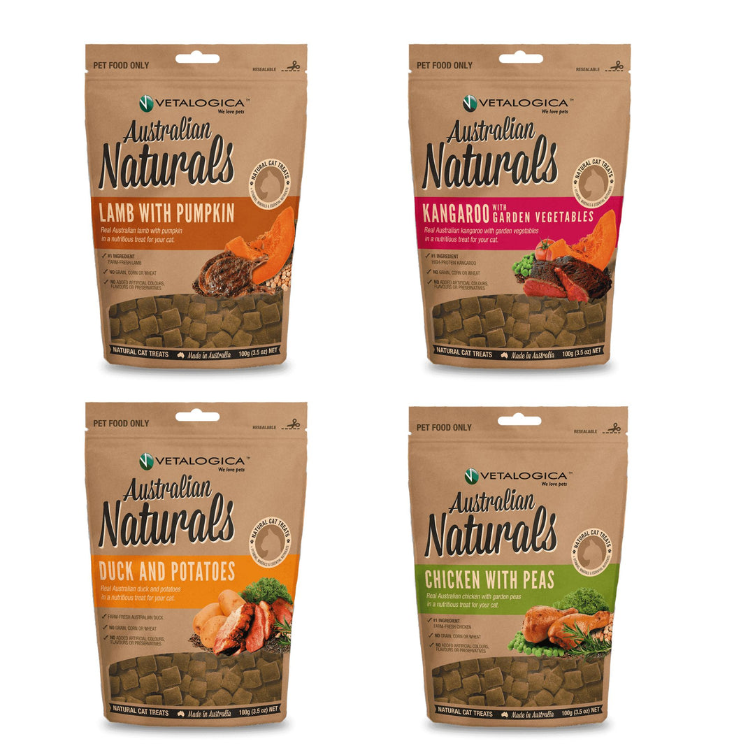 Bundle of 4 x Australian Naturals Treats for Cats 100g (MIXED) - CF