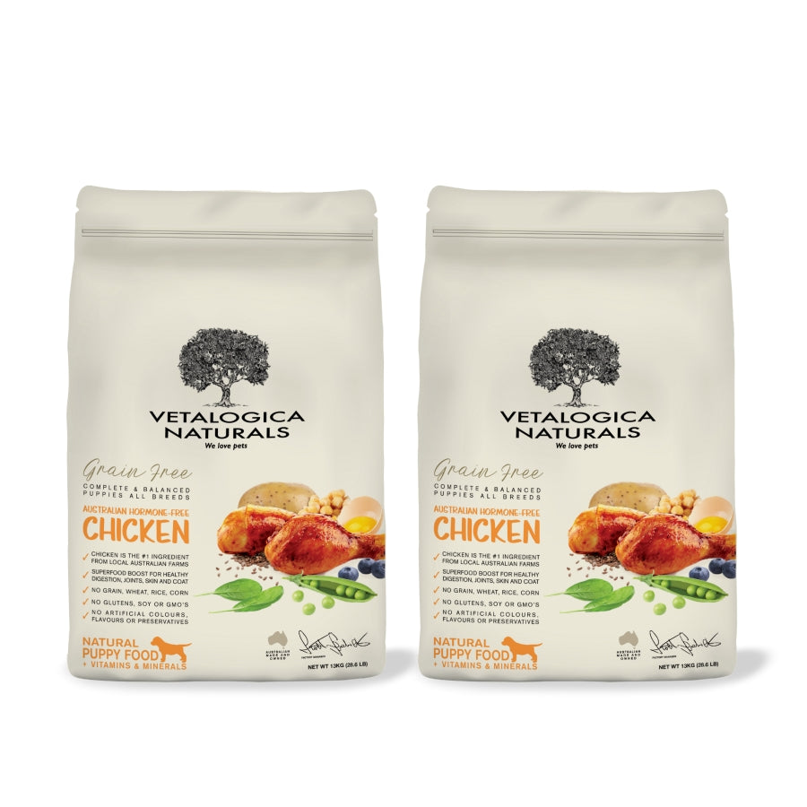 Bundle Pack of 2 x Vetalogica Naturals Grain Free Chicken Puppy Food 3kg