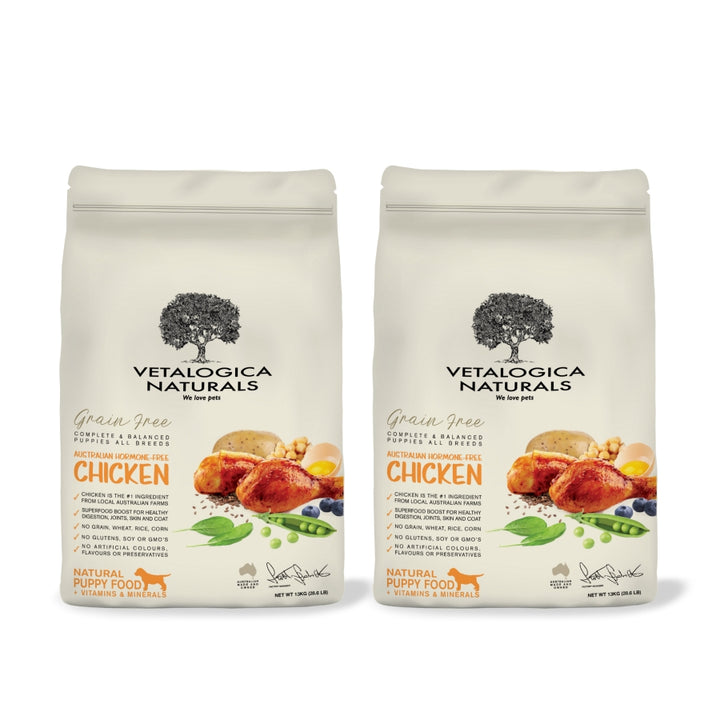 Bundle Pack of 2 x Vetalogica Naturals Grain Free Chicken Puppy Food 3kg
