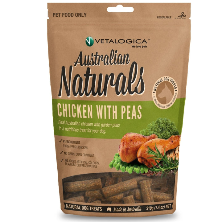 Australian Naturals Chicken with Peas Treats for Dogs 210g