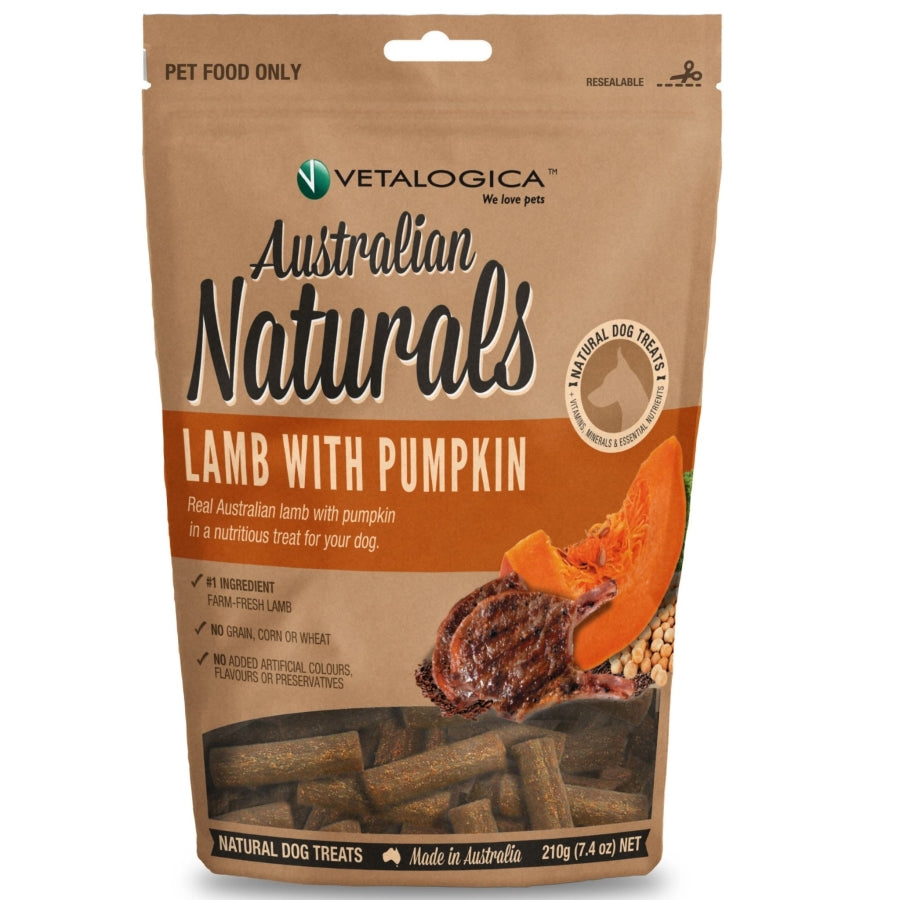 Australian Naturals Lamb with Pumpkin Treats for Dogs 210g