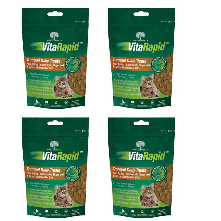 Bundle Pack of 4 x VitaRapid® Tranquil Daily Treats For Cats 100g