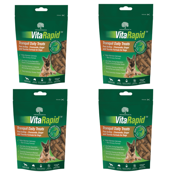 Bundle Pack of 4 x VitaRapid® Tranquil Daily Treats For Dogs 210g