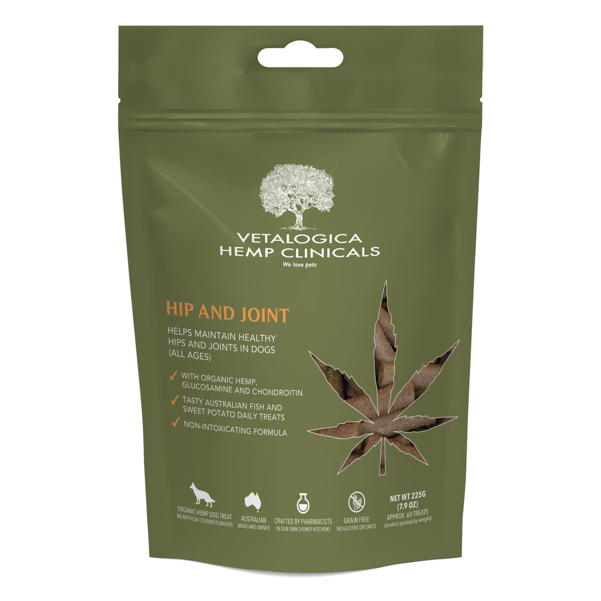 Vetalogica Hemp Clinicals Hip Joint Treats for Dogs 225g
