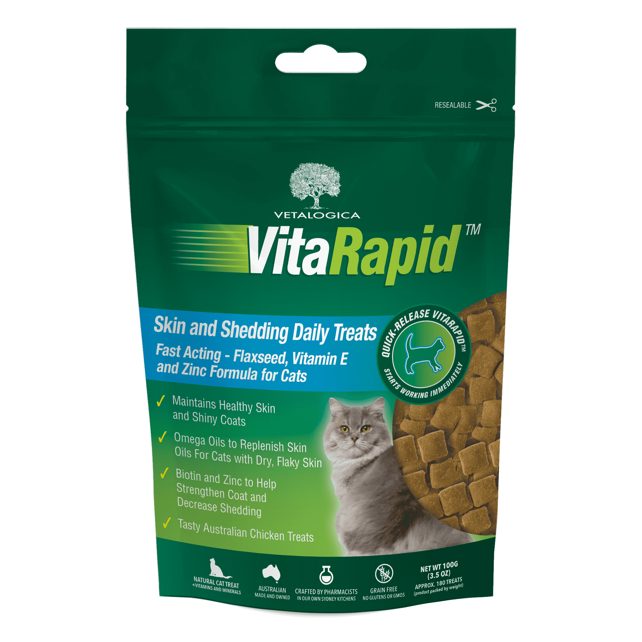 VitaRapid® Skin & Shedding Daily Treats for cats Shedding in Cats
