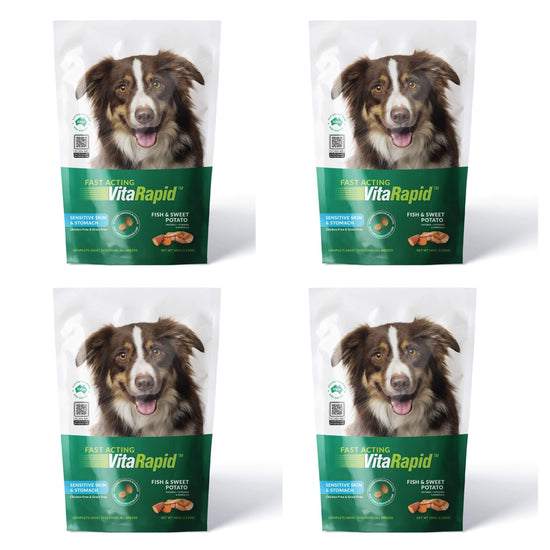 4 x 100g VitaRapid Science Sensitive Skin & Stomach Adult Dog Food SAMPLES