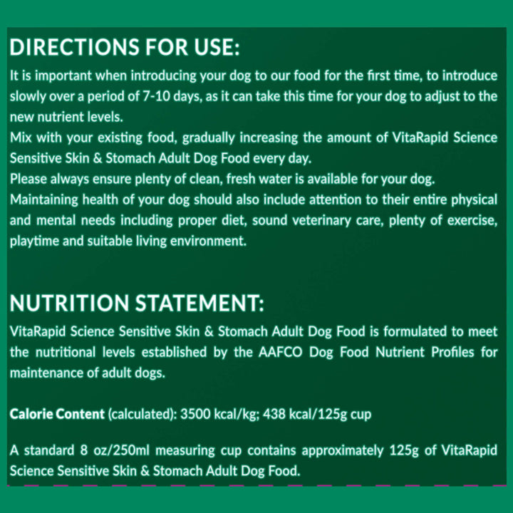 VitaRapid Science Sensitive Skin & Stomach Adult Dog Food BUNDLES
