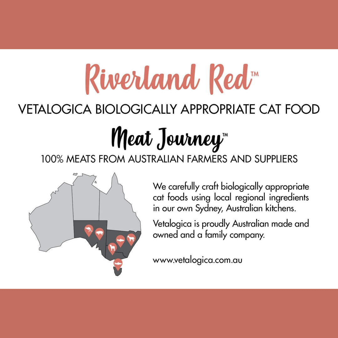 Bundle Pack of 2 x Vetalogica Biologically Appropriate Riverland Red Cat Food 3kg