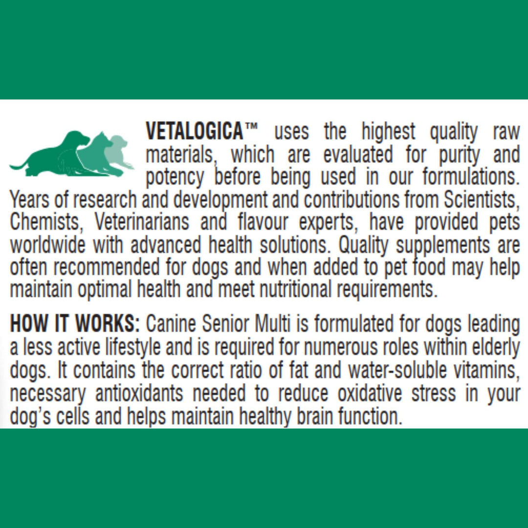 Canine Senior Multi For Dogs - 120 Chews - Vetalogica