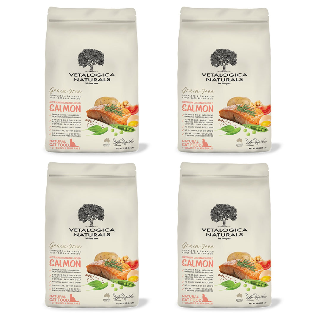 4 x 100g Vetalogica Naturals Grain Free Salmon Adult Cat Food SAMPLES