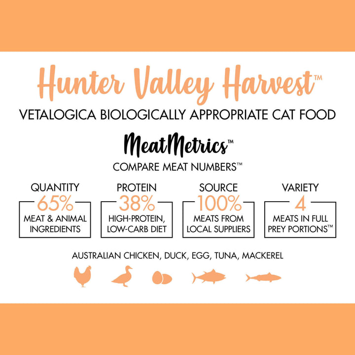 Vetalogica Biologically Appropriate Hunter Valley Harvest Adult Cat Food 3kg