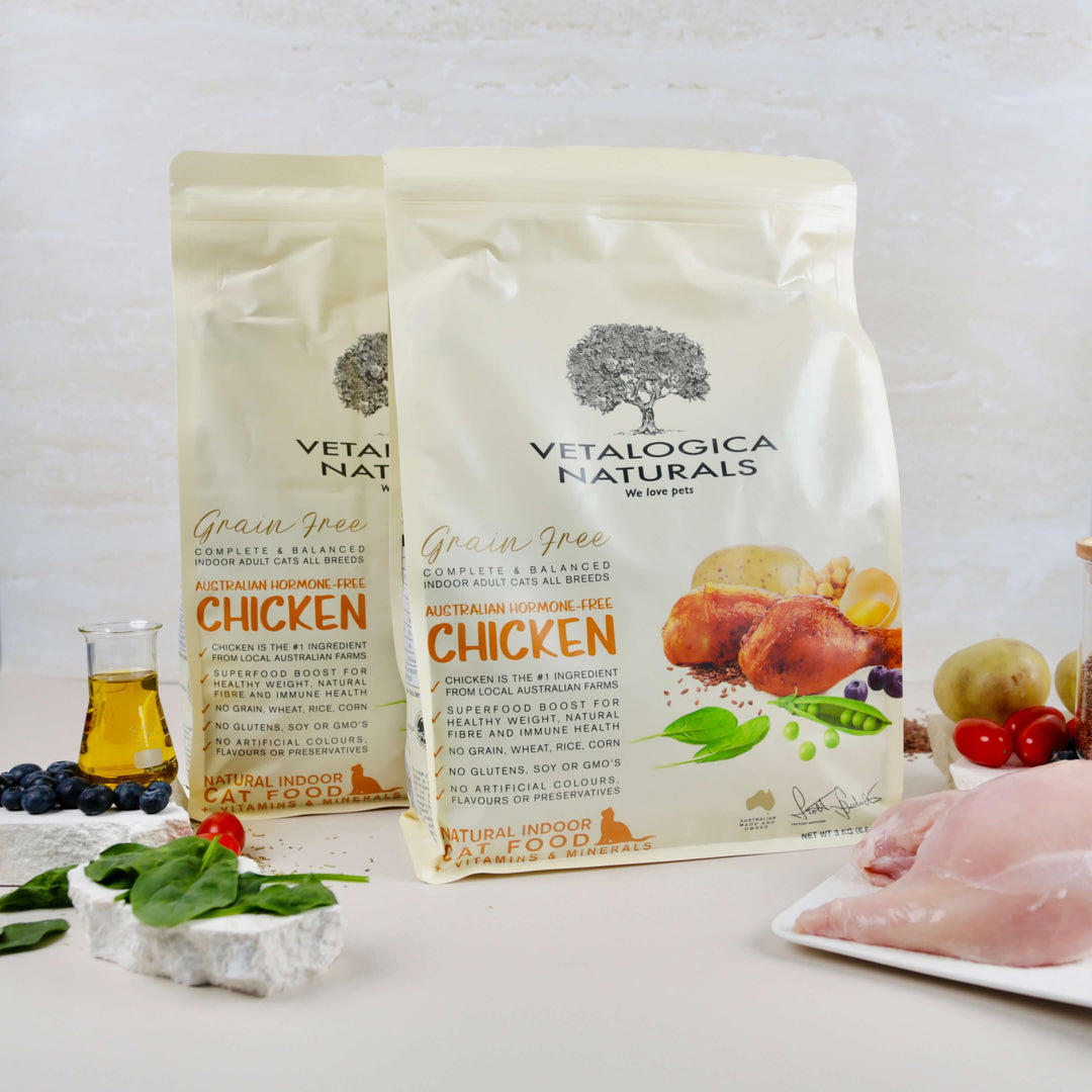 Bundle Pack of 2 x Vetalogica Naturals Grain Free Chicken Indoor Adult Cat Food 3kg