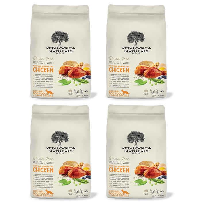 4 x 100g Vetalogica Naturals Grain Free Chicken Adult Dog Food SAMPLES