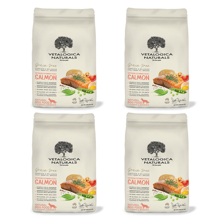 4 x 100g Vetalogica Naturals Grain Free Salmon Adult Dog Food SAMPLES