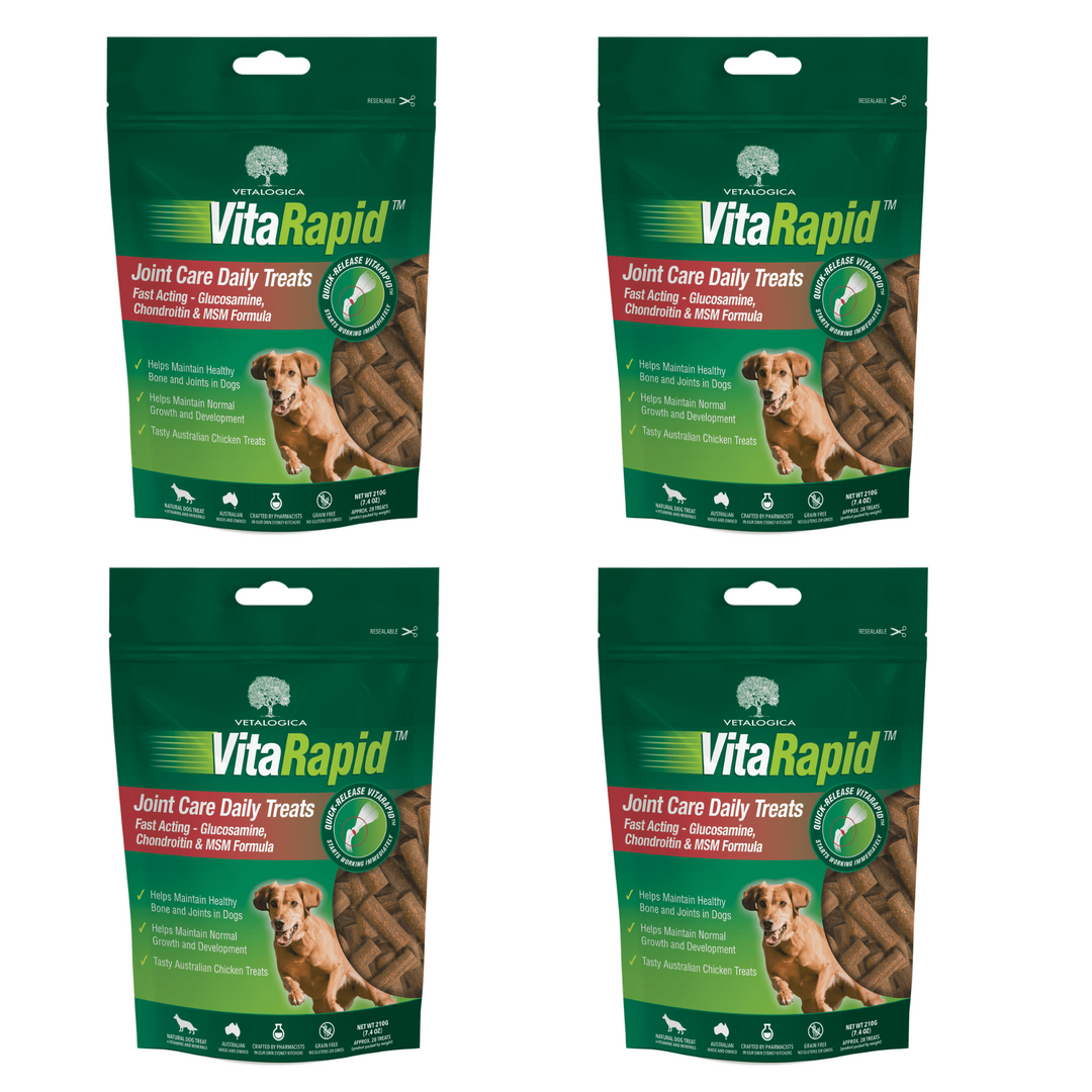 Bundle Pack of 4 x VitaRapid® Joint Care Daily Treats For Dogs - 210g