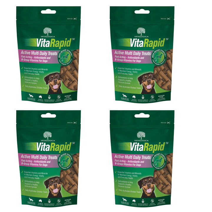 Bundle Pack of 4 x VitaRapid® Active Multi Daily Treats for Dogs 210g