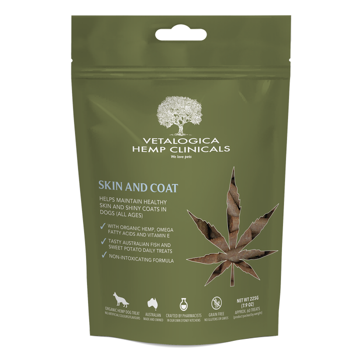 Vetalogica Hemp Clinicals Skin & Coat Treats for Dogs 225g