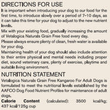 Bundle Pack of 2 x Vetalogica Naturals Grain Free Kangaroo Adult Dog Food 3kg