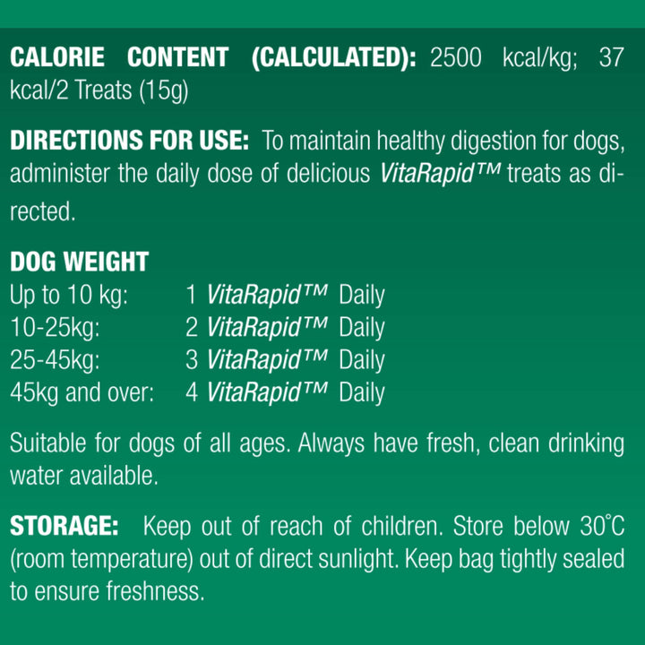 Bundle Pack of 4 x VitaRapid® Digestive Health Daily Treats for dogs 210g