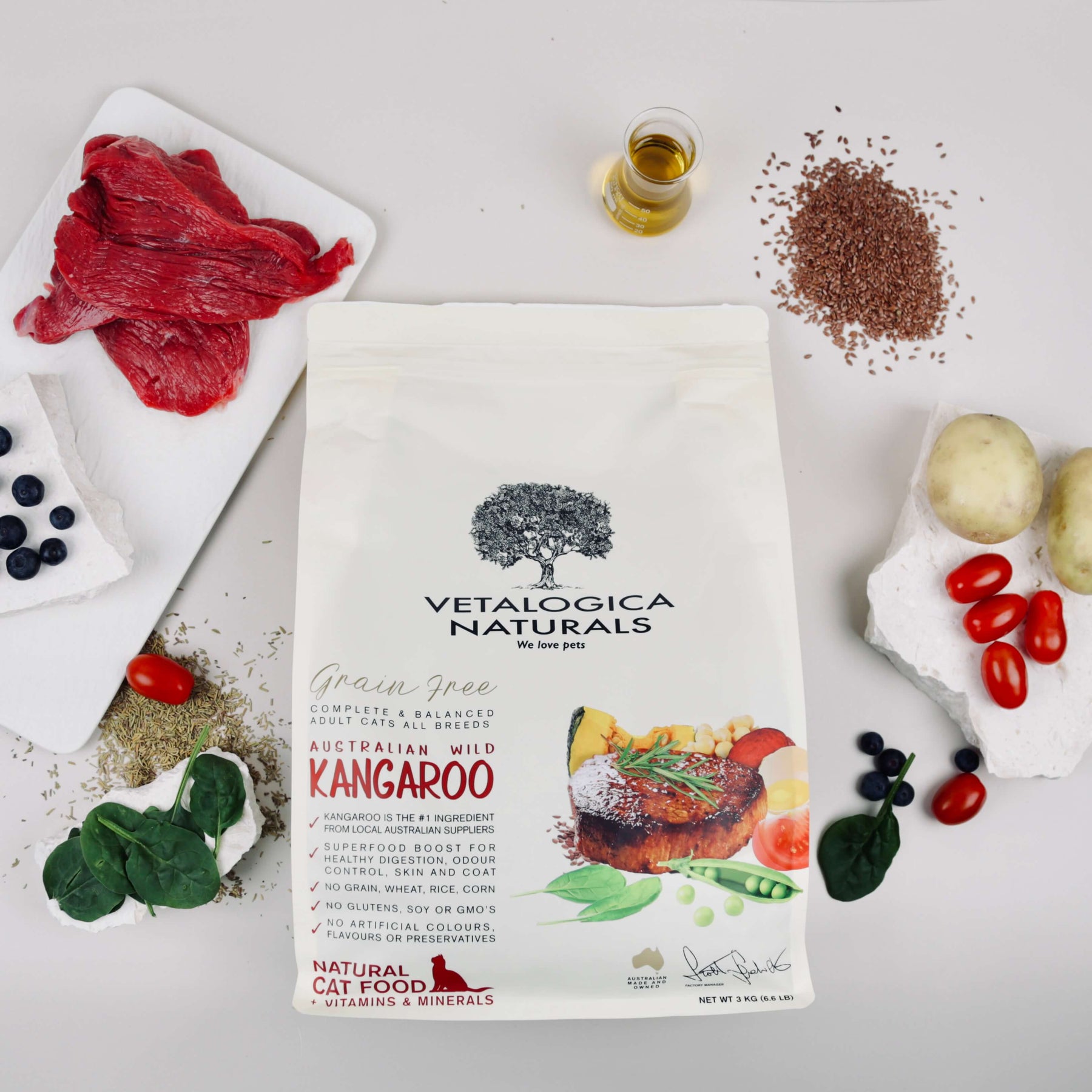 Grain Free Kangaroo Meat Dry Cat Food Vetalogica Naturals