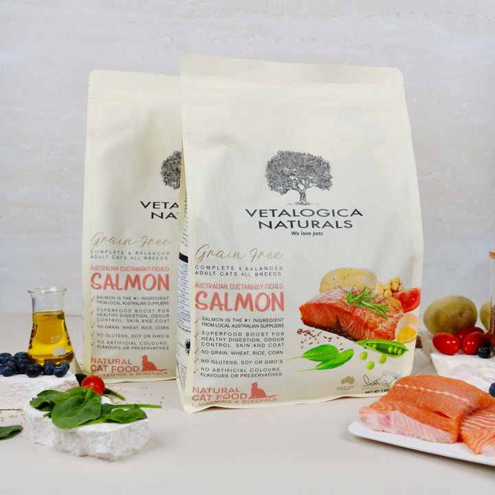 Bundle Pack of 2 x Vetalogica Naturals Grain Free Salmon Adult Cat Food 3kg